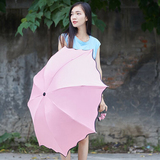 【天天特价】防紫外线公主晴雨伞遇水开花超大三折叠遮太阳伞黑胶