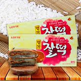 韩国进口 乐天名家巧克力派打糕派糯米夹心蛋糕派186g*2盒零食