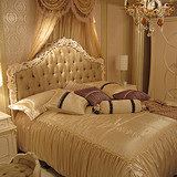 欧式实木新款美式床实木床双人床欧式布艺床1.5米1.8米婚床公主床