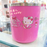 韩国正品现货 hello kitty 凯蒂猫不锈钢水杯 儿童水杯双层防烫杯