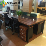 南京办公桌钢木简约员工桌时尚工位双人四人六人卡座位家具定制做