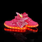 春秋儿童usb充电童鞋女童闪光带亮灯鞋男童LED荧光夜光运动鞋