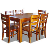 欧式餐桌椅组合橡胶木一桌四椅简约现代实木组装客厅饭桌北欧家具