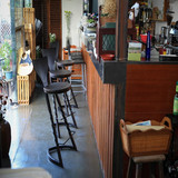 复古星巴克吧台椅实木酒吧咖啡厅高脚凳客厅休闲靠背椅子创意桌椅