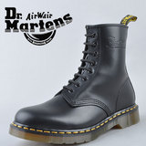 香港专柜代购Dr.Martens马丁靴1460 8孔黑色硬皮坡跟男女短靴泰产