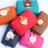 韩国正品Romane多用途可爱动物毛毡笔袋 收纳包 化妆包 M号手拿包
