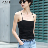 Amii极简女装 夏季性感显瘦细吊带衫女 通勤百搭纯色纯棉打底背心
