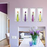 简约现代餐厅客厅卧室温馨墙面装饰仿真3d立体自粘墙贴墙壁里花瓶