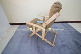 实木躺椅榉木休闲椅可折叠布艺椅阳台午休小户型北欧宜家包邮