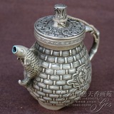批发热卖仿古纯铜摆件水壶茶壶家居装饰工艺礼品古玩铜器双鱼水壶