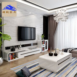 电视柜简约现代小户型客厅伸缩 白色烤漆卧室地柜 电视柜茶几组合