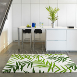 时尚绿色竹叶宜家地毯客厅茶几沙发地毯卧室床边手工腈纶地毯J-ZY