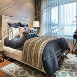 时尚简约浅蓝色 卧室地毯床边地毯 客厅茶几地毯 样板间地毯定制