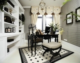 黑白格子欧美宜家简约现代时尚客厅卧室茶几床边满铺地毯可定制