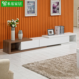 现代简约电视柜可伸缩地柜实木板小户型客厅家具 电视柜茶几组合