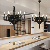 设计师艺术蜡烛吊灯后现代简约创意客厅餐厅北欧仿木个性树脂吊灯