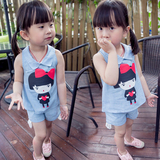 女童婴儿童装夏装女宝宝吊带背心两件套装韩版夏款衣服1-2-3-4岁