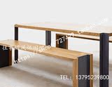 美式loft工业风实木餐桌椅组合北欧书桌复古办公桌椅工作桌会议桌