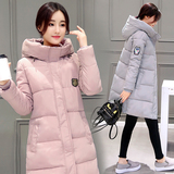 2016韩版中长款保暖羽绒棉服女修身显瘦冬装加厚大码连帽棉衣外套