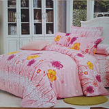 四件套纯棉卡通公主三件套床单1.5米床上用品1.8m粉红支持定制做