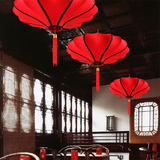现代中式古典吊灯客厅餐厅大门明清宫廷灯笼装饰手工布艺灯饰灯具