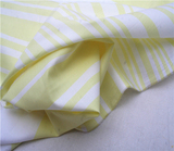 1.5米宽 黄白条纹 纯棉贡缎布料 微弹柔软 加工床单被套褥子布料