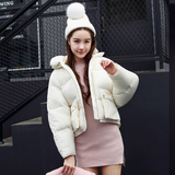 韩版羽绒棉服女2016新款时尚连帽加厚超短款斗篷式学生款棉衣外套