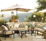 新款美式铁艺户外沙发阳台休闲沙发酒吧咖啡厅软包沙发椅组合