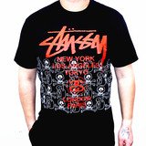 现货Stussy World Tour Skulls Tee 3M反光 骷髅巡游潮流短袖T恤