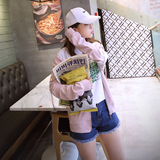 2016夏秋季新款韩版女装宽松显瘦带帽长袖拉链开衫卫衣外套女上衣