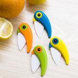 德国工艺Artiari可爱小鸟陶瓷水果刀 折叠迷你刀削皮器便携随身