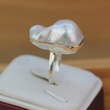 觅宝天然异形珍珠戒指 18k纯金戒指 超大夸张巴洛克 气质女王范