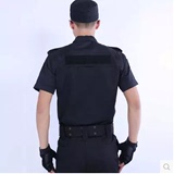 新款训练服夏装短袖套装黑色工作服保安作训服物业制服劳保服套装