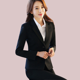 小西装女外套2016新款韩版黑色修身职业套装长袖女式西服短款上衣
