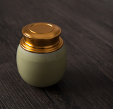 茶具茶叶罐陶瓷匠自在龙泉青瓷金属迷你便携密封防滑小号宽口茶罐
