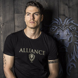 AK男装T恤2016魔兽世界联盟字母图案印花潮牌夏季短袖男士大码衫
