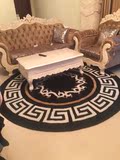 现代中式欧式客厅茶几沙发圆形地毯 卧室书房样板间手工晴纶地毯