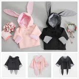 韩国代购童装2016夏季进口正品男童女童太空棉大兔子耳朵休闲外套