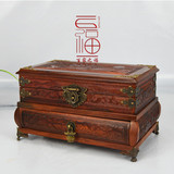 老挝大红酸枝珠宝箱首饰盒化妆箱红木雕家具摆件结婚嫁妆工艺礼品