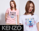 法国代购KENZO虎头短袖t恤16春夏新款印花多色男女情侣衫