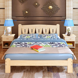 简约现代环保实木床松木床儿童床单人床松木家具1米1.2 1.5 1.8
