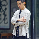 中国风男装中式民族服装复古青年唐装棉麻休闲外套改良汉服男上衣