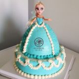昆明蛋糕 蛋糕速递 芭比娃娃生日蛋糕 冰雪奇缘 艾莎皇后安娜公主