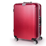 红色铝框拉杆箱万向轮24寸女旅行箱包22寸26大小号结婚行李箱皮箱