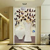 3D立体玄关走廊过道客厅壁纸壁画墙纸装饰画 竖版 欧式 浮雕花瓶