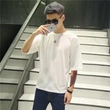 七分袖t恤男潮流韩版修身学生短袖五分袖半截袖中袖男士夏季衣服