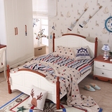 地中海儿童家具套房单双人组合床环保实木儿童床1.5米男孩女孩
