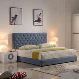 欧式床双人床 北欧布艺床大户型储物现代简约1.8米美式床高档布床