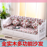特价欧式实木沙发床可折叠1.2米1.5多功能布艺沙发床双人1.8定制