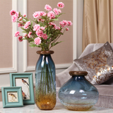 渐变色玻璃花瓶现代简约美式客厅餐桌面家居软装饰品摆件创意花器